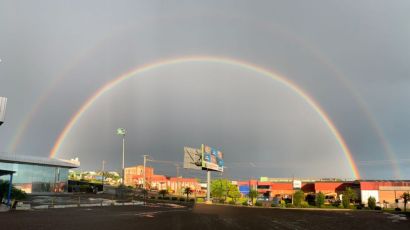 Foto em Xanxerê impressiona pela beleza do arco-íris 