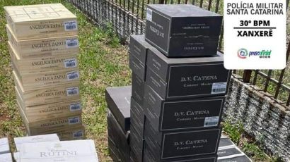 Mais de 200 garrafas de vinhos e espumantes são apreendidas em Xanxerê