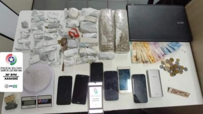 Quase três quilos de drogas são apreendidas em Xanxerê