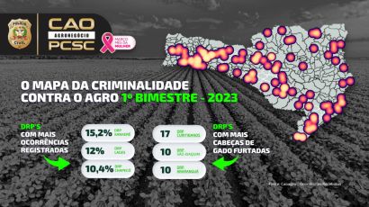 Caoagro da Polícia Civil apresenta mapa da criminalidade de 2023