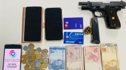 Mulher é detida com arma de fogo no Centro de Xanxerê