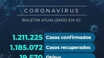 Confira a atualização dos números da covid-19 divulgada pelo Estado