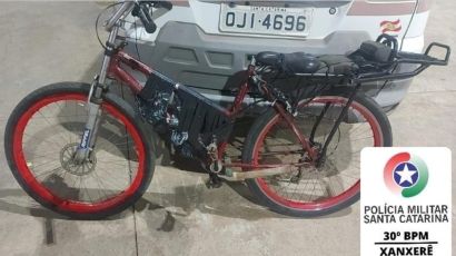Adolescente é detido com bicicleta furtada no Centro de Xaxim
