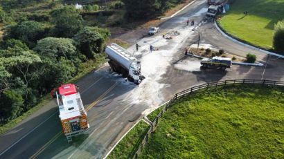 Grave acidente de trânsito deixa uma pessoa morta na BR-282, em Ponte Serrada