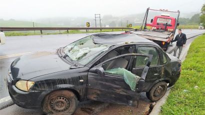 Motorista embriagado dirige pelo acostamento da contramão e causa acidente em Xanxerê