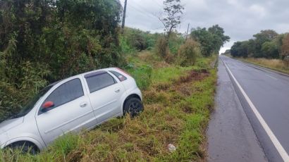 Condutor sai da pista para evitar acidente na SC-155, em Abelardo Luz