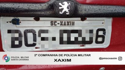 Homem é preso em Xaxim por adulterar placas de veículo