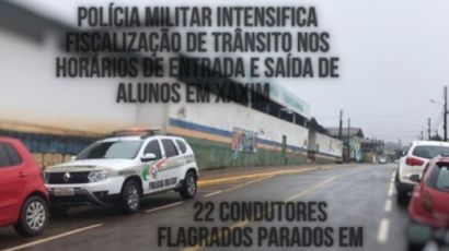 Polícia Militar intensifica fiscalização em escolas de Xaxim