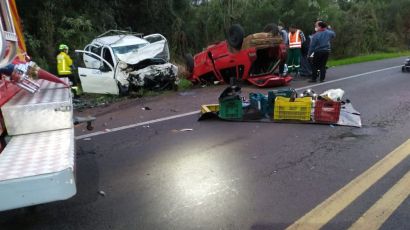 Grave acidente deixa três pessoas mortas na BR-282, em Ponte Serrada