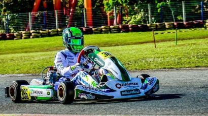 Piloto Gabriel Moura na busca do tricampeonato da Copa Brasil de Kart
