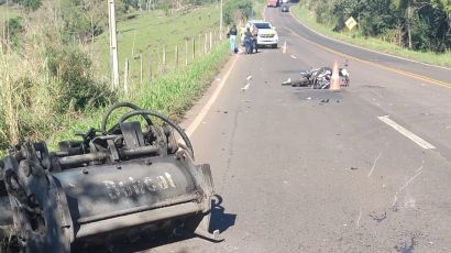 Motociclista fica gravemente ferido em acidente na SC-155 em Ouro Verde