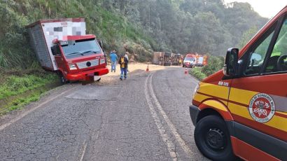 Acidente entre caminhões deixa duas pessoas feridas em Xanxerê