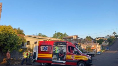 Idosa é atropelada no bairro Primavera, em Xaxim