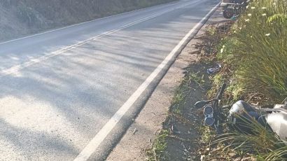 Motociclista fica gravemente ferido e motorista foge sem prestar socorro após acidente em Xaxim
