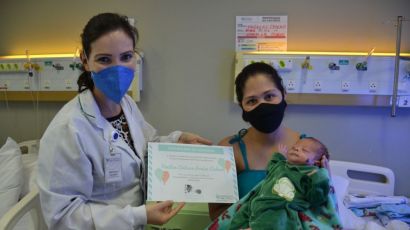 Equipe do HRSP comemora alta de bebê prematuro depois de 77 dias na UTI Neonatal