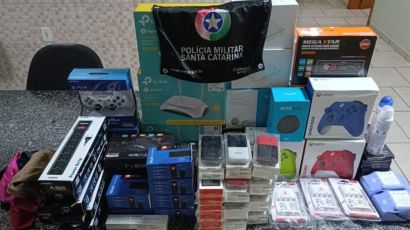 PMRv de Bom Jesus apreende cerca de R$ 10 mil em produtos eletrônicos trazidos do Paraguai