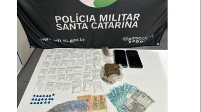 PM de Xaxim apreende adolescente com drogas e notas falsas