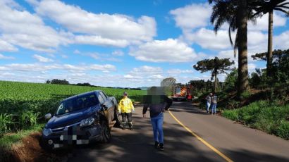 Motociclista fica gravemente ferido em colisão contra caminhonete em Xaxim 