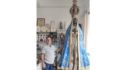 Imagem de Nossa Senhora Aparecida será colocada em cima do Santuário Paroquial neste domingo