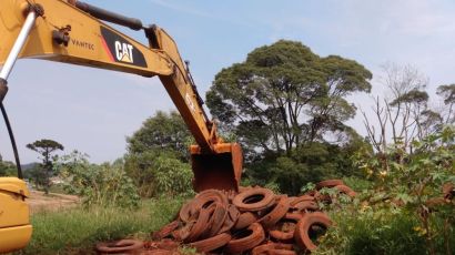 Secretaria de Meio Ambiente de Xanxerê recolhe mais de 300 pneus