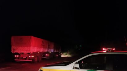 Caminhão em zigue-zague é flagrado na SC-155 em Abelardo Luz